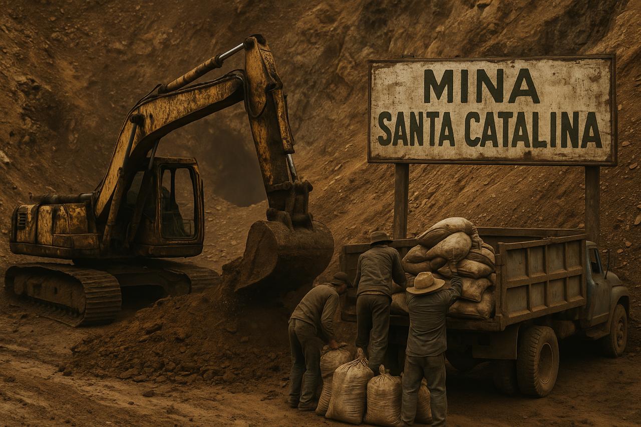 Imagen recreada con IA simulando la mina Santa Catalina
