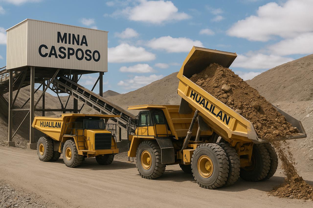 Según el acuerdo con Austral, la empresa extraerá y transportará en camión 150.000 tpa de material de óxido cercano a la superficie desde Hualilan hasta la planta de Casposo durante tres años.