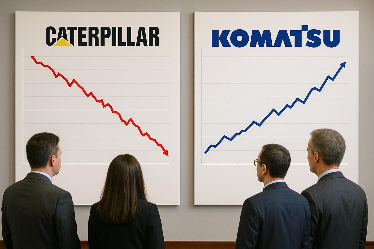 La caída en ventas de su principal competidor le permite a Komatsu recortar la distancia pudiendo terminar 2025 muy cerca de Caterpillar.