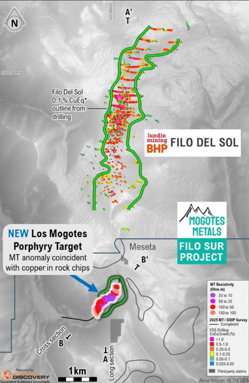 Filo Sur está dentro del distrito Vicuña cerca de los grandes proyectos de clase mundial 