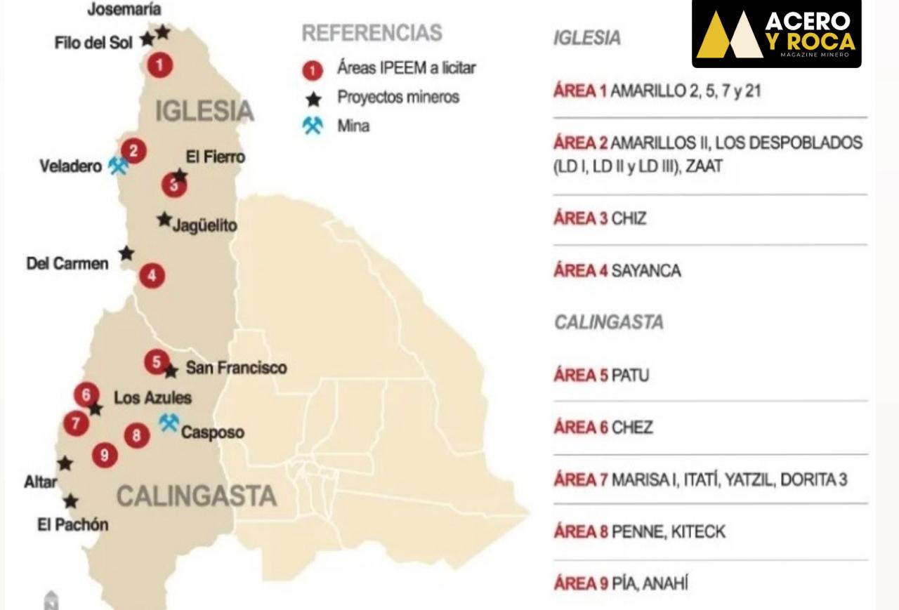 Mapa facilitado por IPEEM de la última licitación realizada en 2021 Mapa facilitado por IPEEM de la última licitación realizada en 2021
