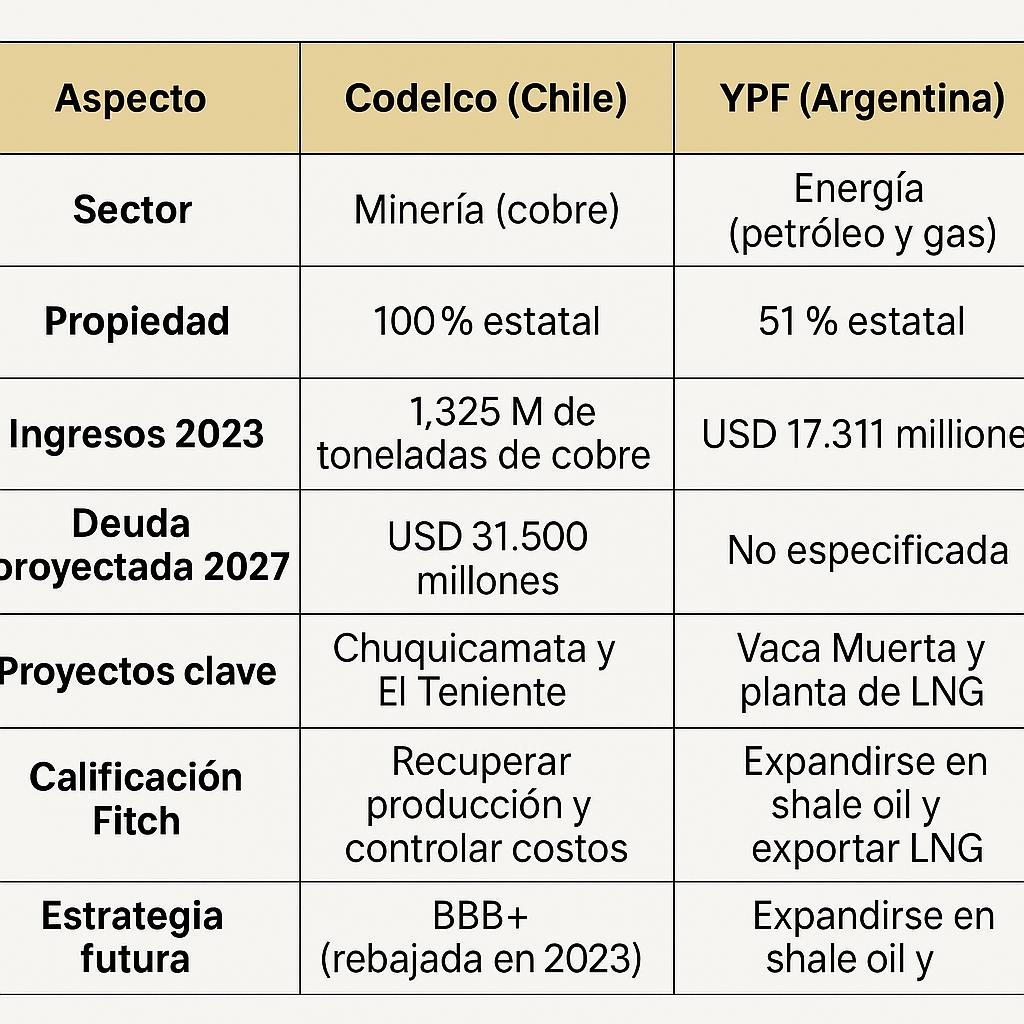 Acero y Roca | Magazine Minero - YPF y Codelco : Dos gigantes estatales frente a desafíos financieros y estratégicos en América Latina