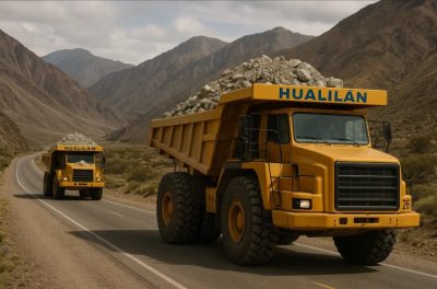 acero y roca. camion