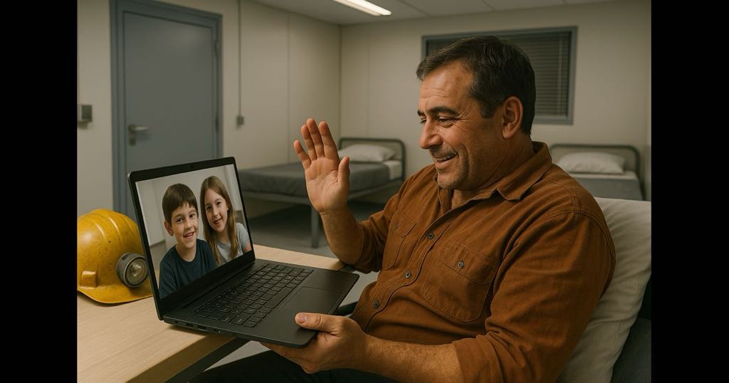 La tecnología ha venido a amortiguar la distancias de muchos mineros cuando e encuentran lejos de casa, ayudándolos a sentir mas cerca a la familia.