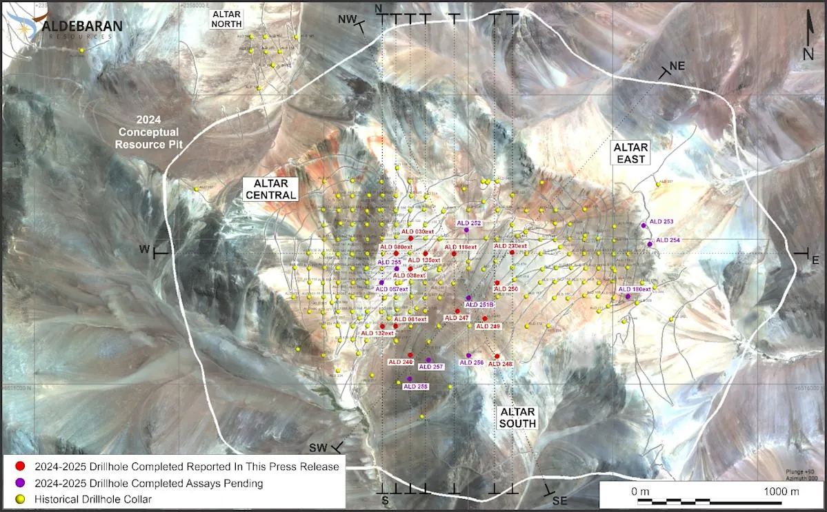 Mapa Proyecto Altar San Juan Argentina minería cobre