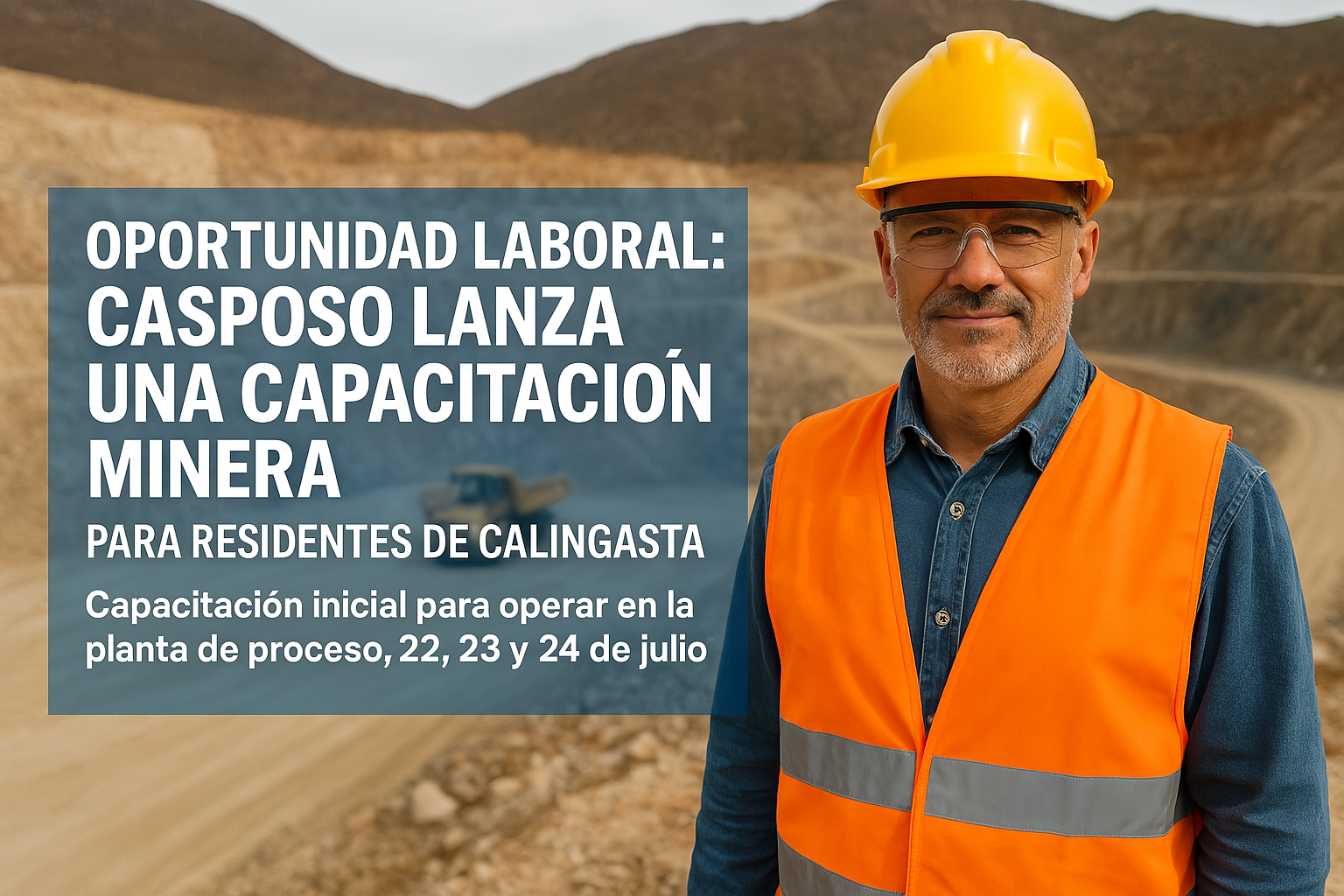 Acero y Roca | Magazine Minero - Oportunidad laboral: Casposo lanza una capacitación minera para residente de Calingasta