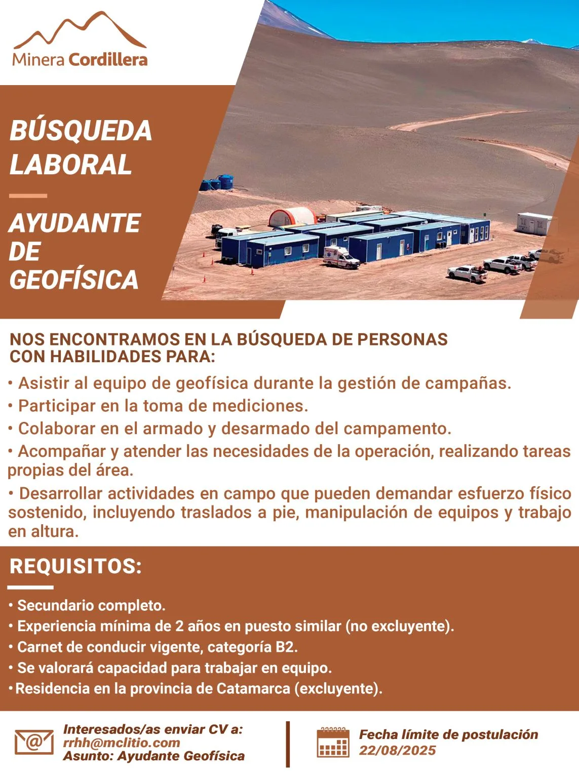 Acero y Roca | Magazine Minero - Ofertas laborales tercera semana de agosto