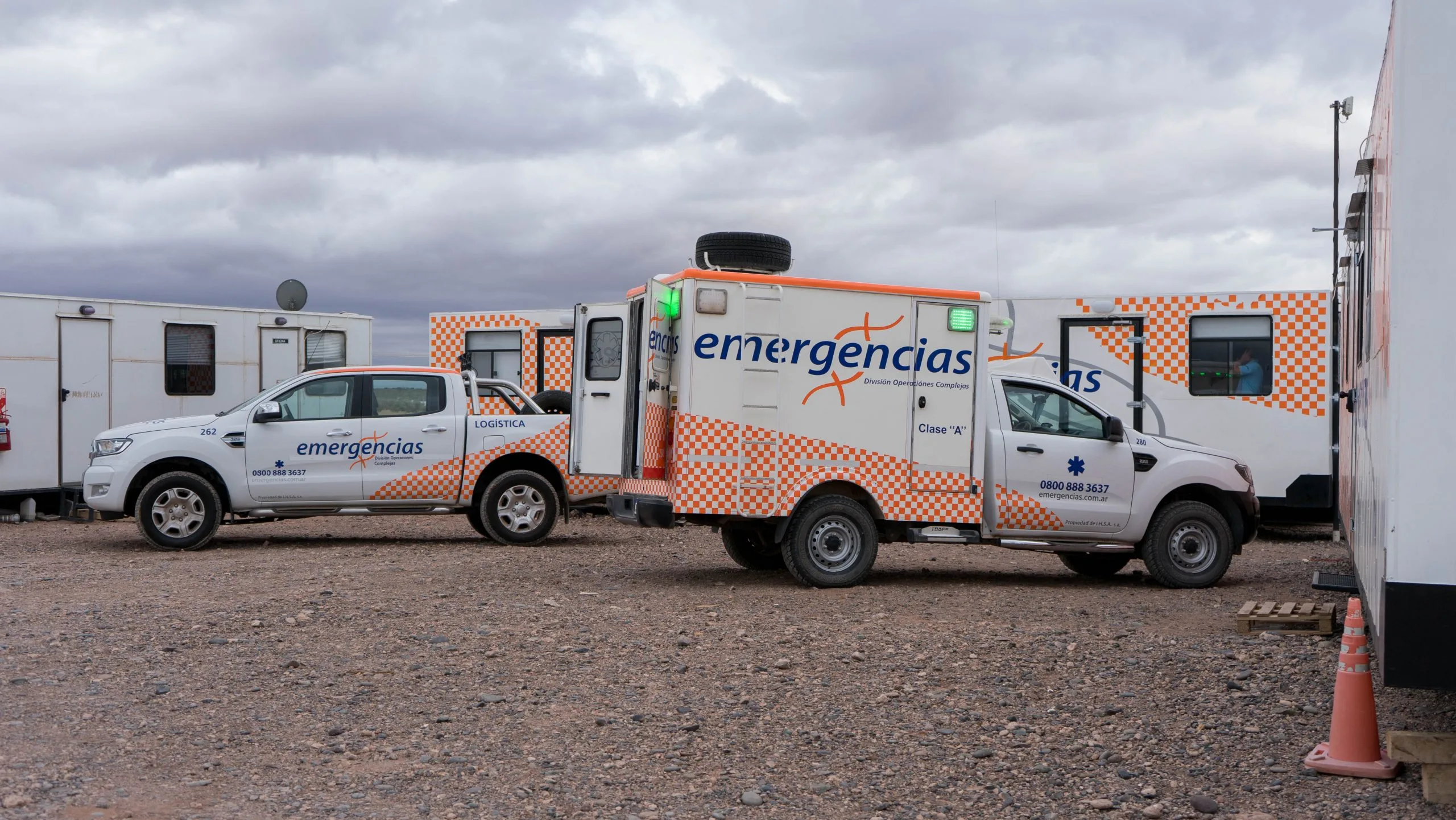 Ambulancia de la empresa Emergencias que opera en Vicuña, San Juan