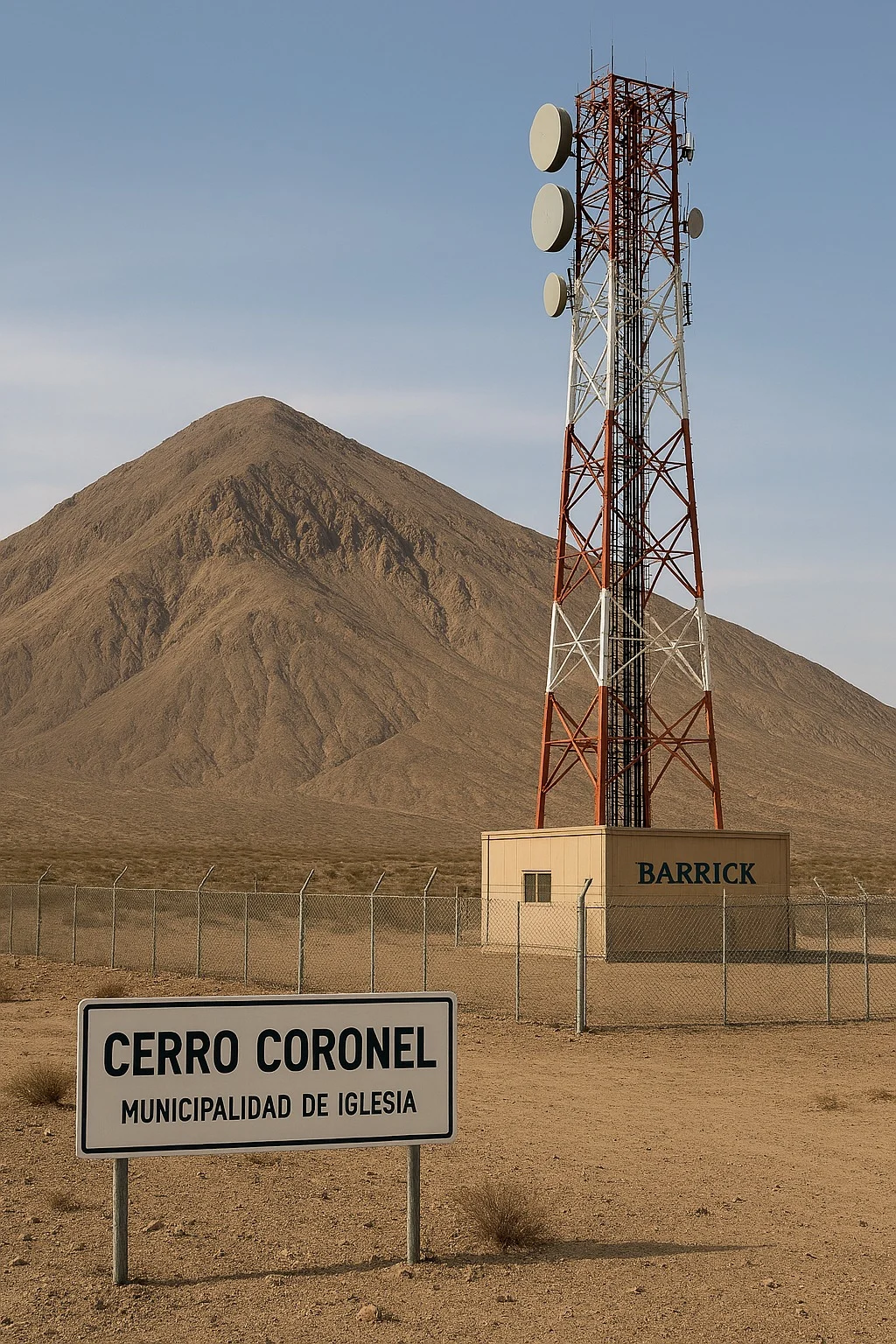 la antena de Cerro Coronel es mucho más que una simple estructura de telecomunicaciones. Provee telefonía, internet e intranet al yacimiento Veladero, uno de los proyectos de oro más relevantes de San Juan.
