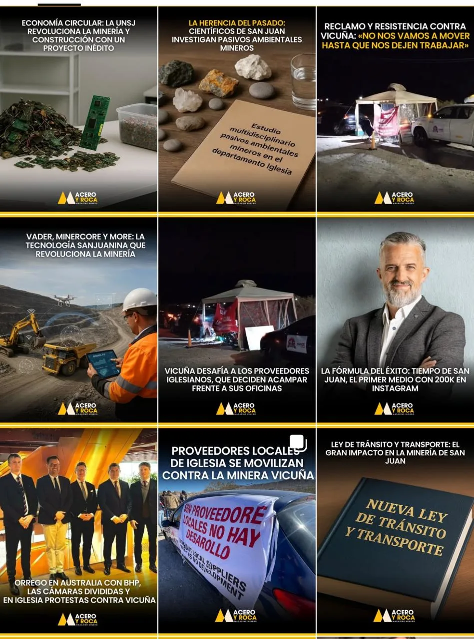 Portadas de ACERO Y ROCA con temas de minería
