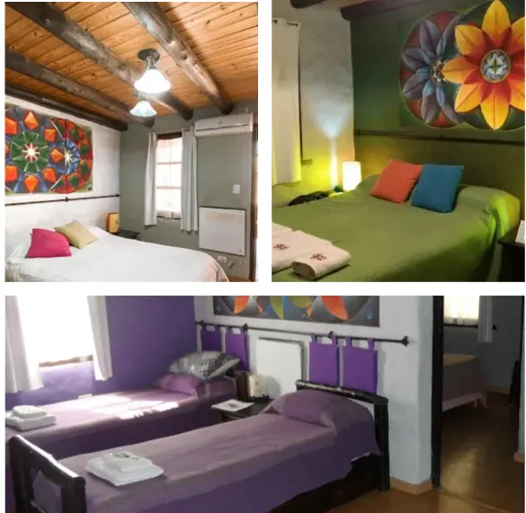 El hotel cuenta con habitaciones dobles, triples, cuádruples y séxtuples, todas con baño privado y todas las comodidades: wifi, calefacción, aire acondicionado, blanco, TV por cable y secador de cabello.
