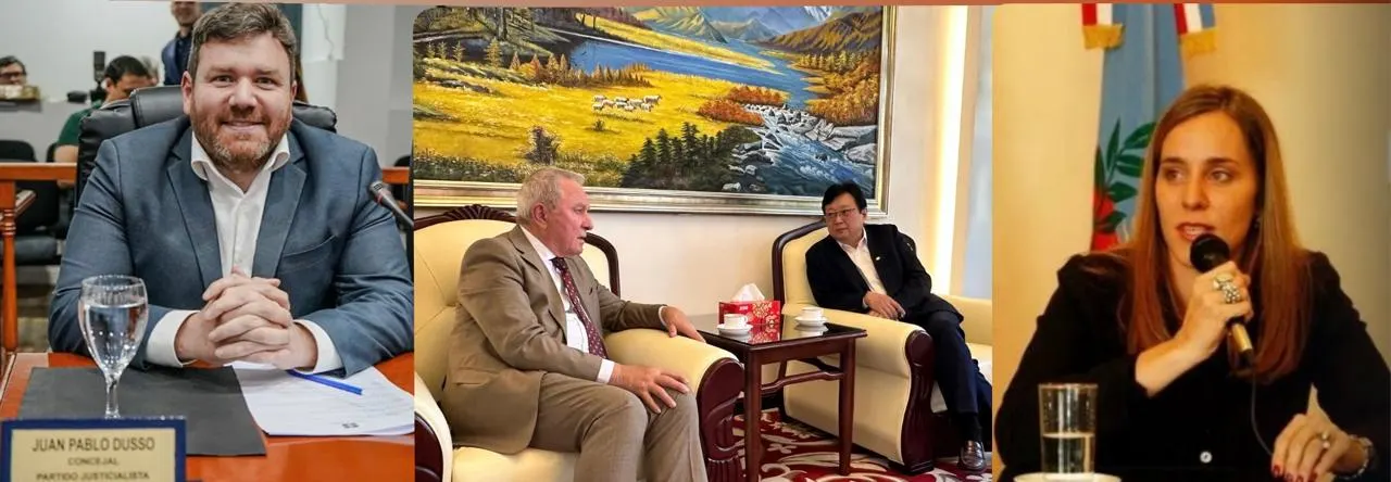 Miembros de la familia Dusso de Catamarca vinculados a contratos mineros, junto a empresarios chinos.