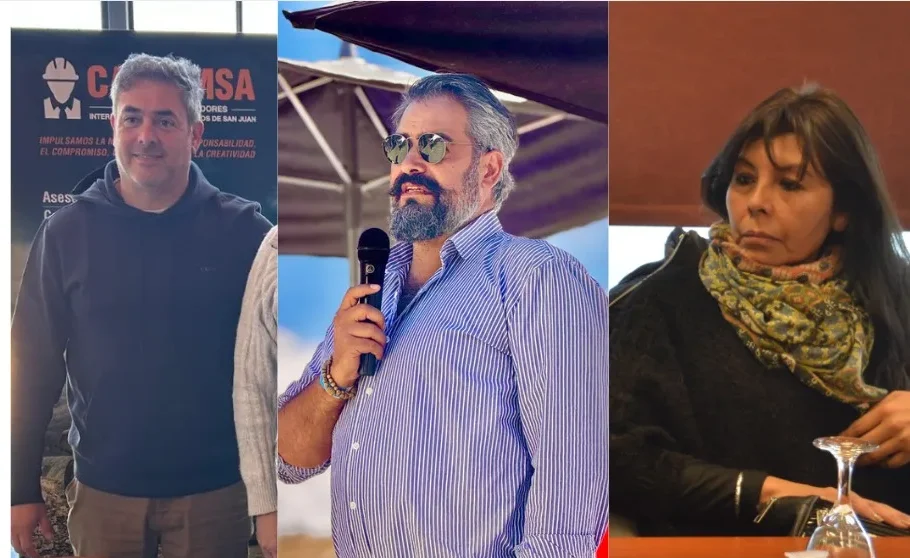 Panel de referentes de cámaras mineras de San Juan en un evento sobre políticas de contratación y licitaciones.