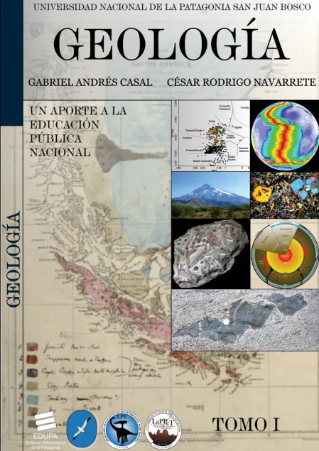Portada del Tomo 1 de la enciclopedia "Geología", de color azul.