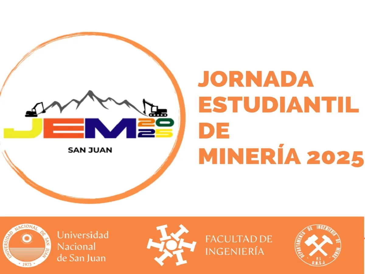 Afiche promocional de la Jornada Estudiantil de Minería 2025 en San Juan