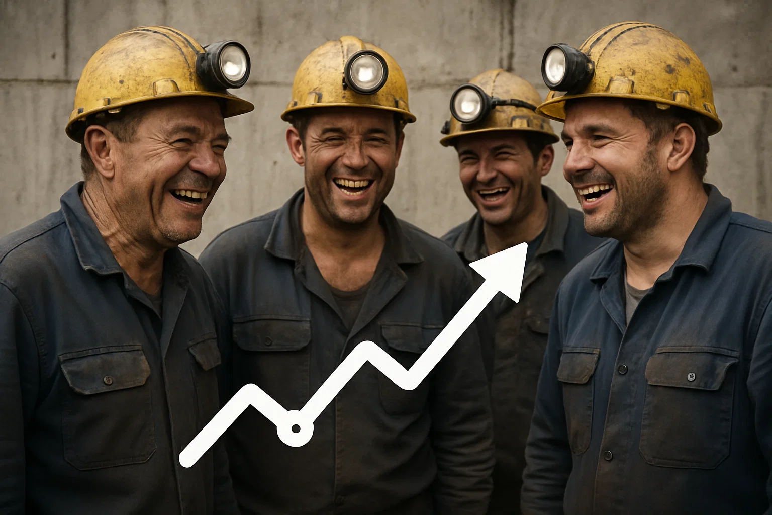 Equipo de trabajadores de HG Perforaciones colaborando en una tarea en el yacimiento, con una actitud positiva.