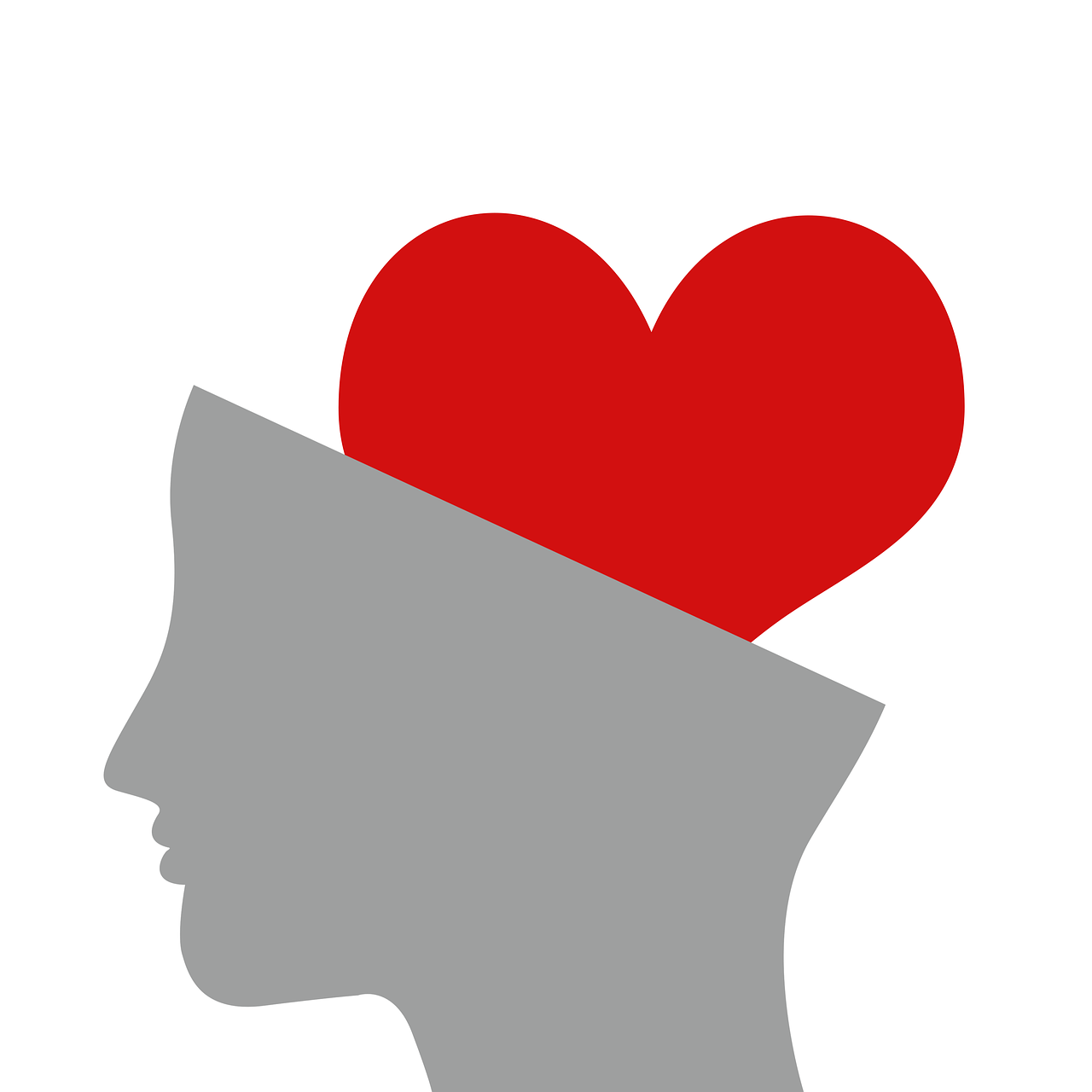 Silueta de un rostro humano con un corazón emergiendo de su cabeza, representando la soledad y el desafío del desarraigo.