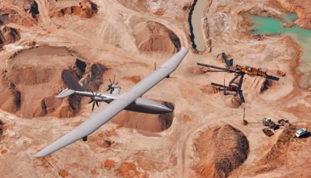 Aviones sobrevolando la mina operada por barrick en Mali.