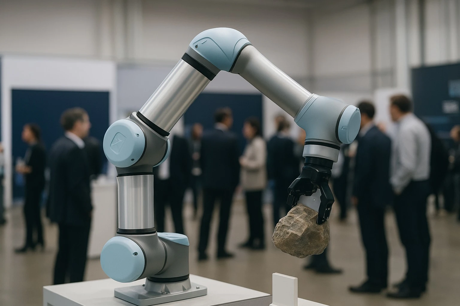 Brazo robótico industrial de alta precisión en un entorno tecnológico, representando la automatización.