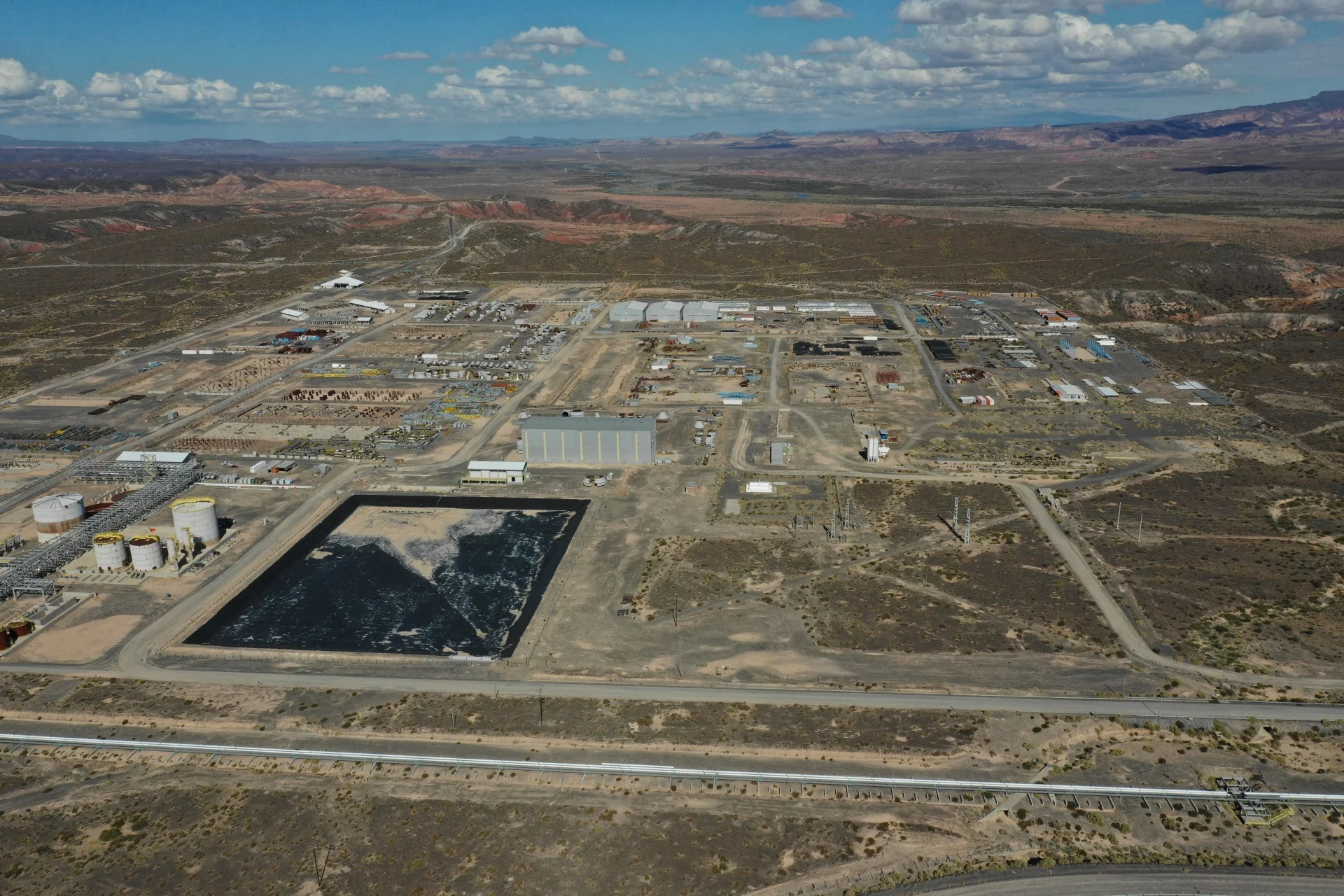Vista aérea de las instalaciones del proyecto Potasio Río Colorado en Mendoza.