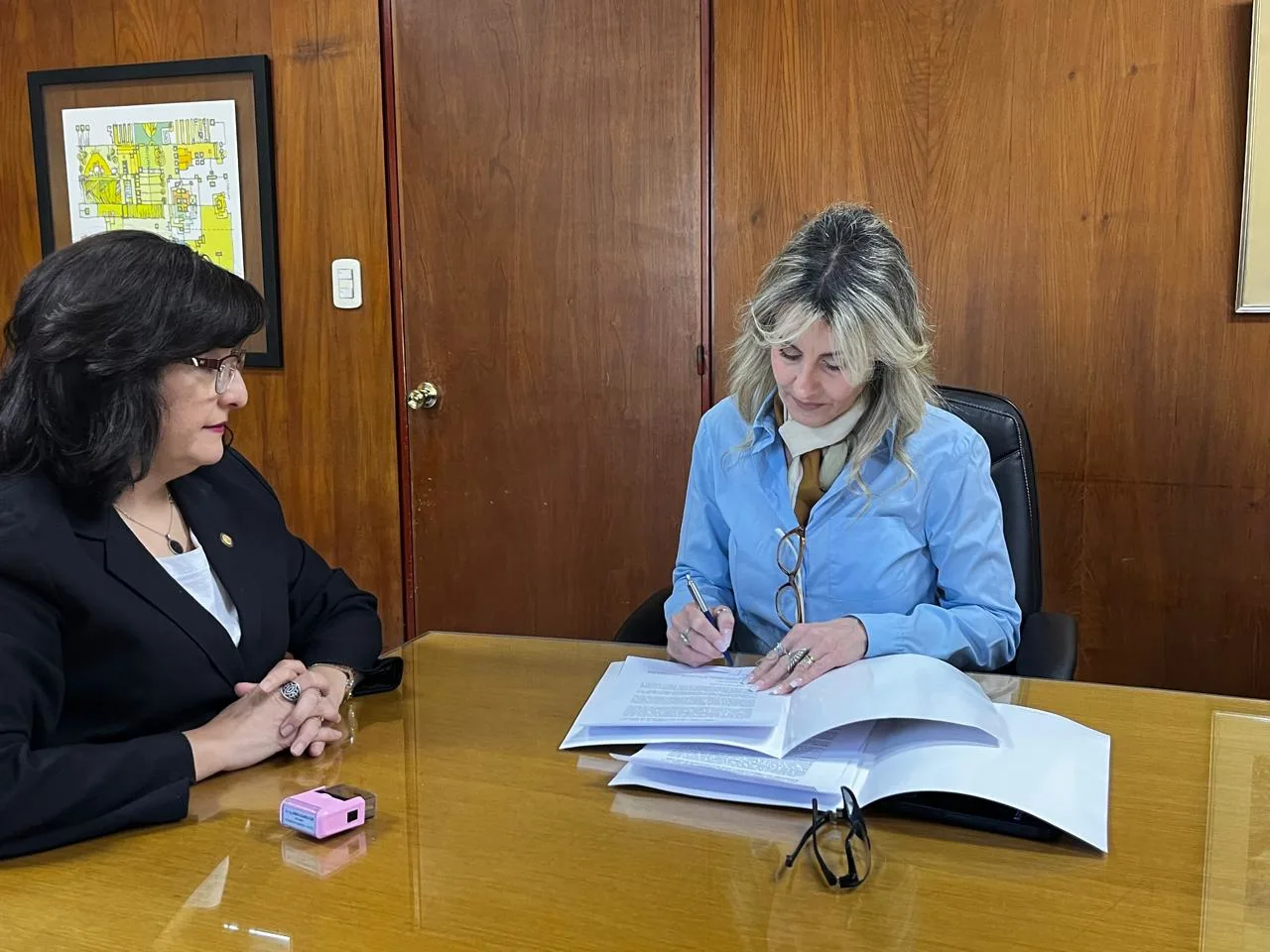 Carla Coppari, Secretaria de Redacción de ACERO Y ROCA, durante el encuentro en la UNSJ.