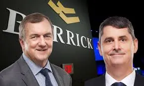 Retratos lado a lado de Mark Bristow y Mark Hill, ejecutivos de Barrick Gold, simbolizando el cambio de liderazgo.