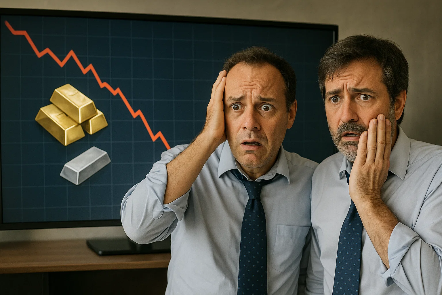 Inversionistas de bolsa asustados pro la caída del oro y la plata
