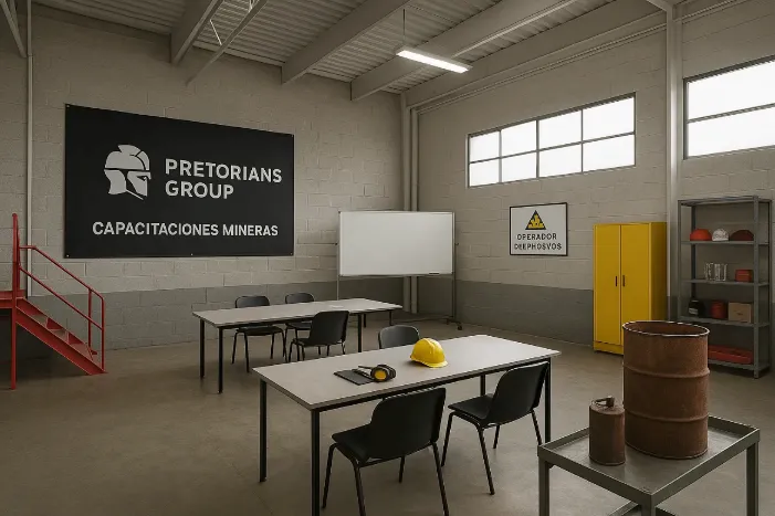 Imagen representativa de un aula preparada para clases mineras prácticas