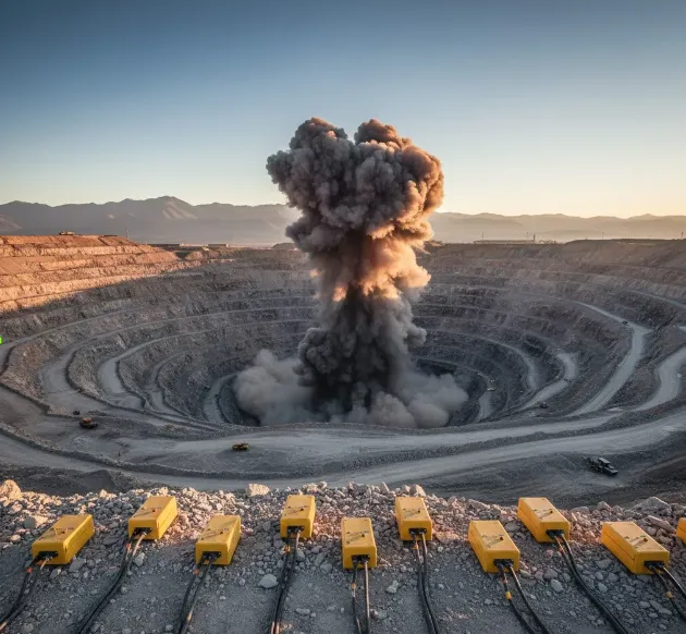 Voladura planificada con detonadores electrónicos para proteger la estabilidad de los taludes en minería a cielo abierto.