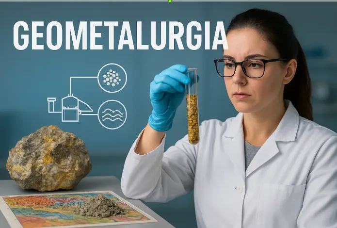 Geometalurgia en minería explicada con interacción entre geología y metalurgia.