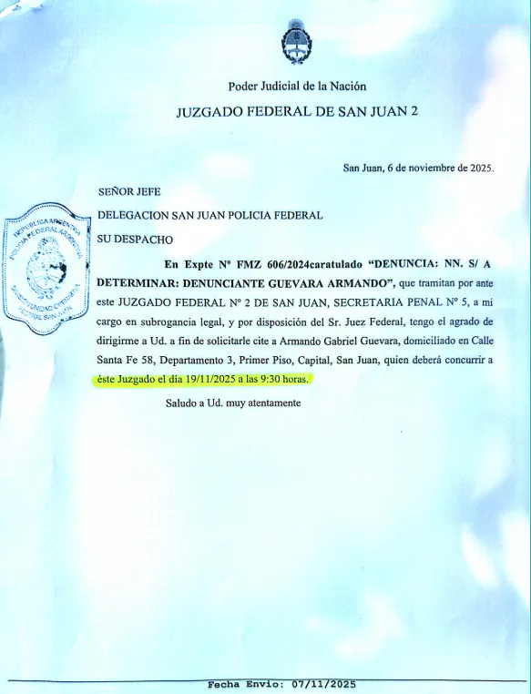 Documento judicial de la demanda de Gabriel Guevara por las veranadas ilegales.