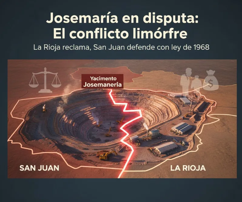 Disputa Josemaría San Juan Rioja. Imagen simbólica de la Ley 18.004 y los límites interprovinciales.