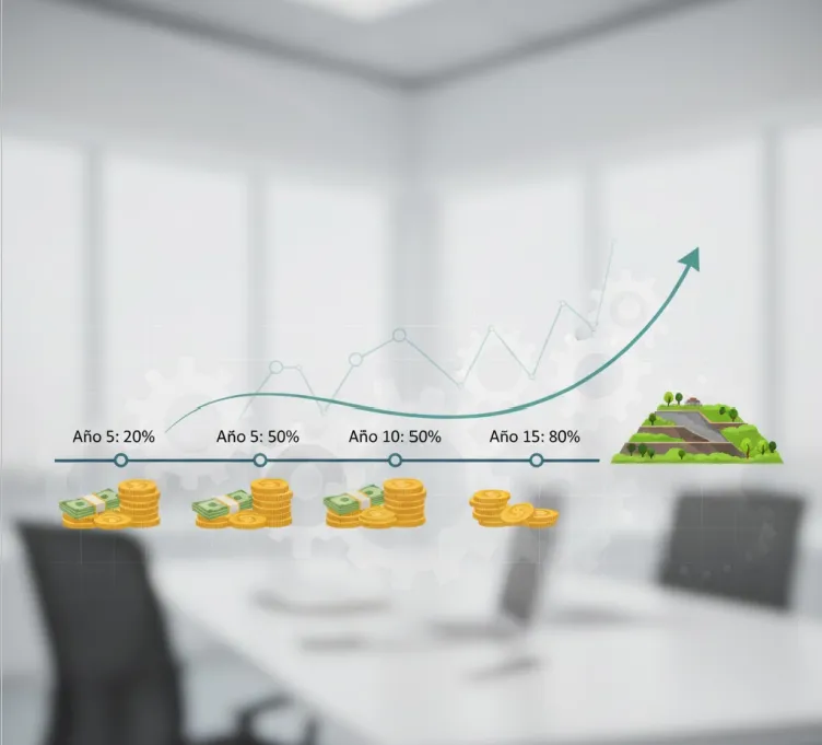 Gráfico conceptual que muestra la obligatoriedad y el esquema de certificaciones escalonadas para el cierre de minas.