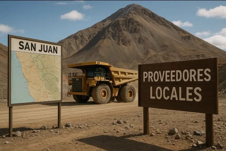 Ilustración que simboliza la conexión y colaboración entre empresas, representando a los proveedores locales para la minería.