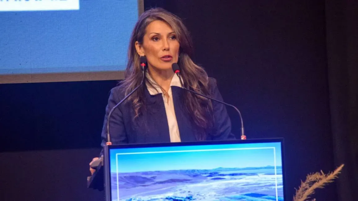Retrato de Alejandra Cardona, directora ejecutiva de la Cámara Argentina de Empresarios Mineros (CAEM), destacando el futuro de la minería en Argentina. Cardona, CAEM