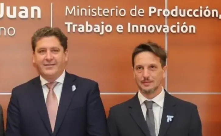  Los ministros de San Juan, Gustavo Fernández (Producción) y Juan Pablo Perea (Minería).