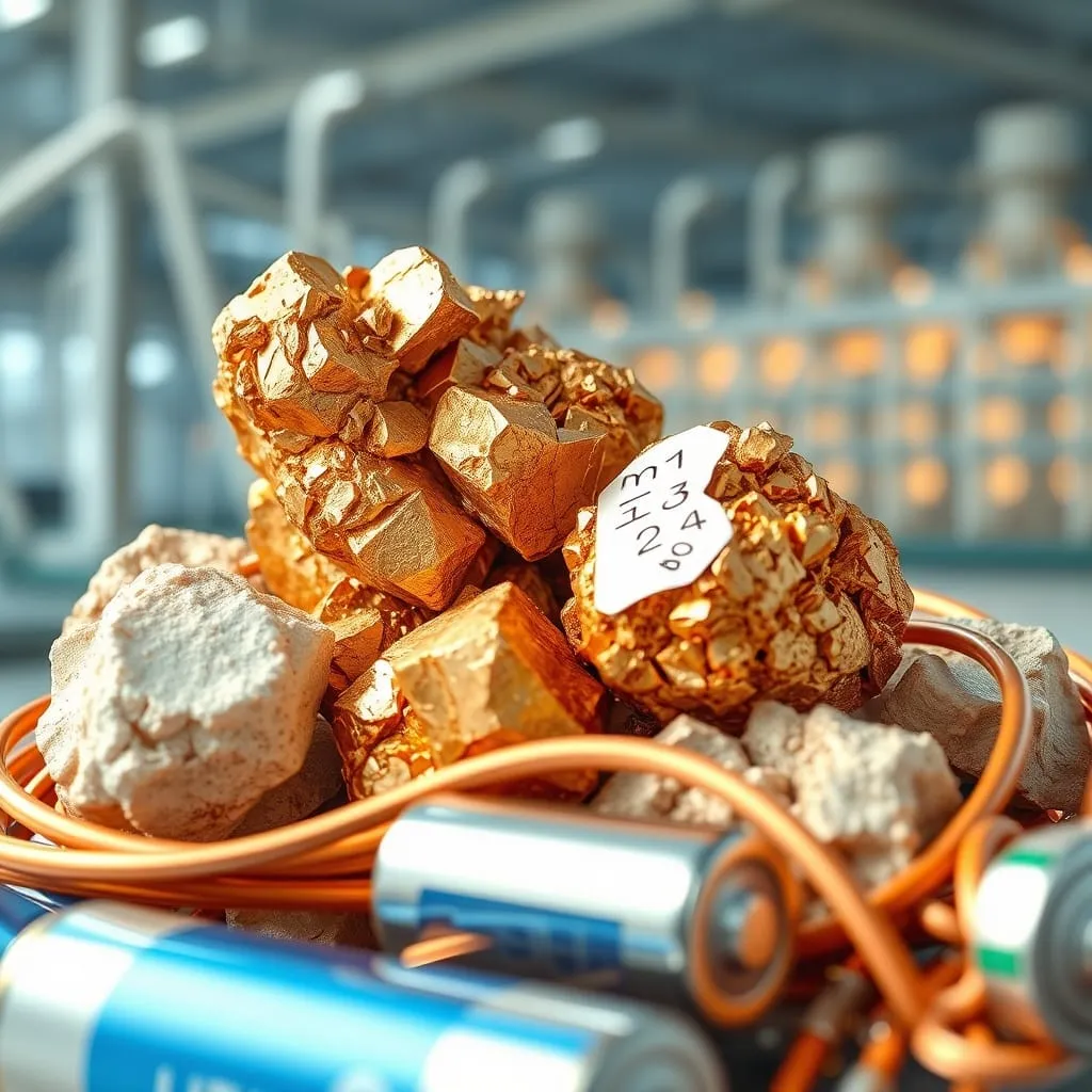 Inversiones alemanas San Juan minería: Muestras de cobre (metal rojizo) y litio (blanco), minerales estratégicos para la industria germana.