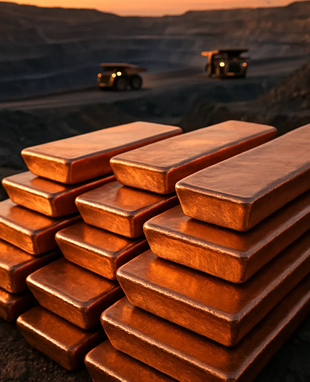 Primer plano de mineral de cobre. Demanda creciente y escasez en el mercado de minerales críticos