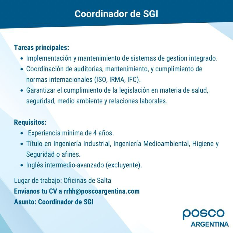 Acero y Roca | Magazine Minero - Ofertas laborales segunda quincena de Diciembre