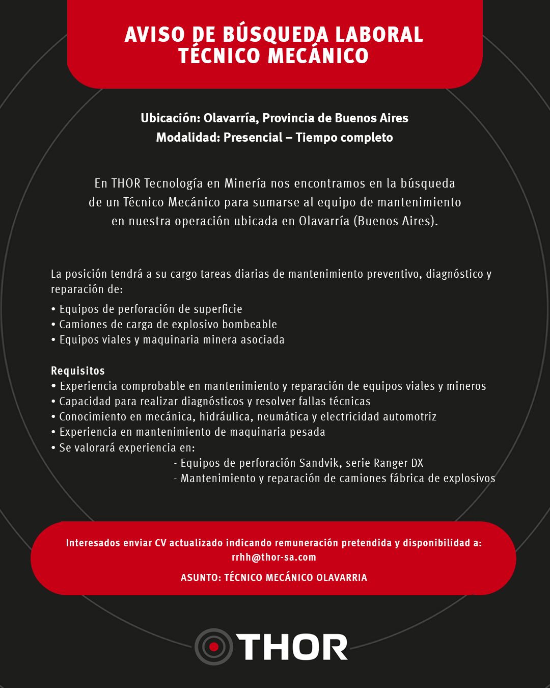 Acero y Roca | Magazine Minero - Ofertas laborales segunda quincena de Diciembre