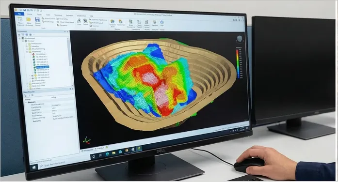 Muestreo en 3D en una computadora. Imagen ilustrativa de ACERO Y ROCA