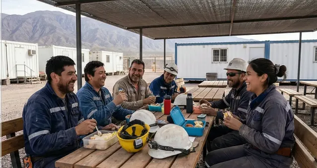 Trabajadores mineros sanjuaninos en un yacimiento en operación. Imagen ilustrativa de ACERO Y ROCA