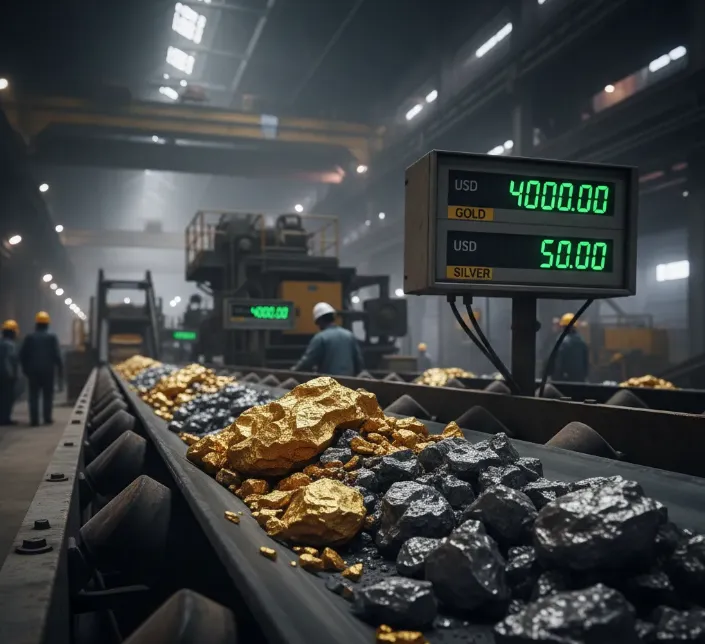 Lingotes de oro y monedas sobre un fondo financiero. Imagen ilustrativa de ACERO Y ROCA