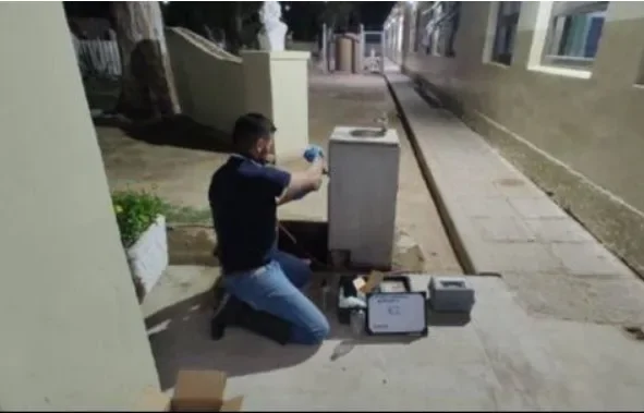 Toma de muestras en la escuela Antonio Quaranta
