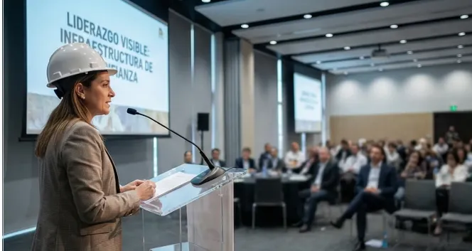 Gerente minero conversando con miembros de la comunidad local . Imagen ilustrativa creada por ACERO Y ROCA