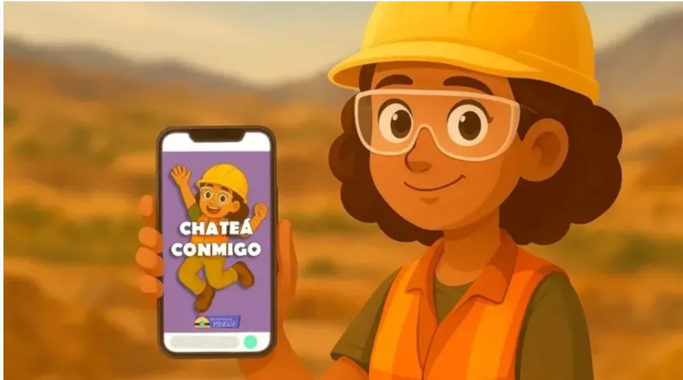 Representación digital de Anita, la inteligencia artificial educativa creada para divulgar información minera.