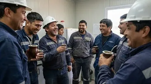 Trabajadores relajados durante un descanso. Imagen ilustrativa de ACERO Y ROCA