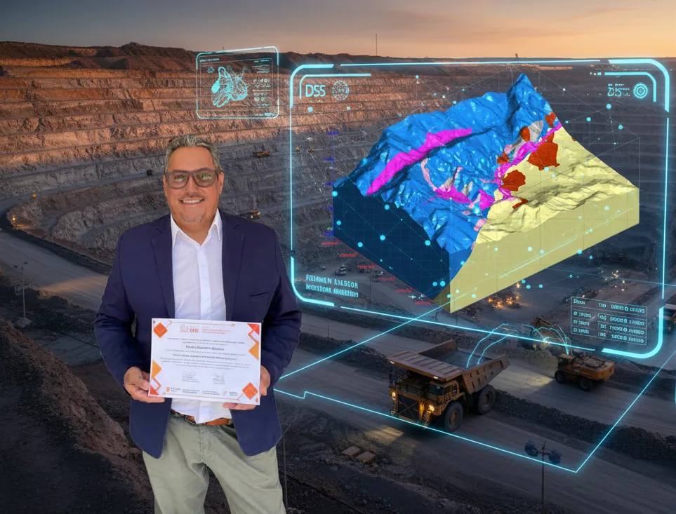 Daniel Quiroga recibiendo su diploma del Premio Domingo Faustino Sarmiento