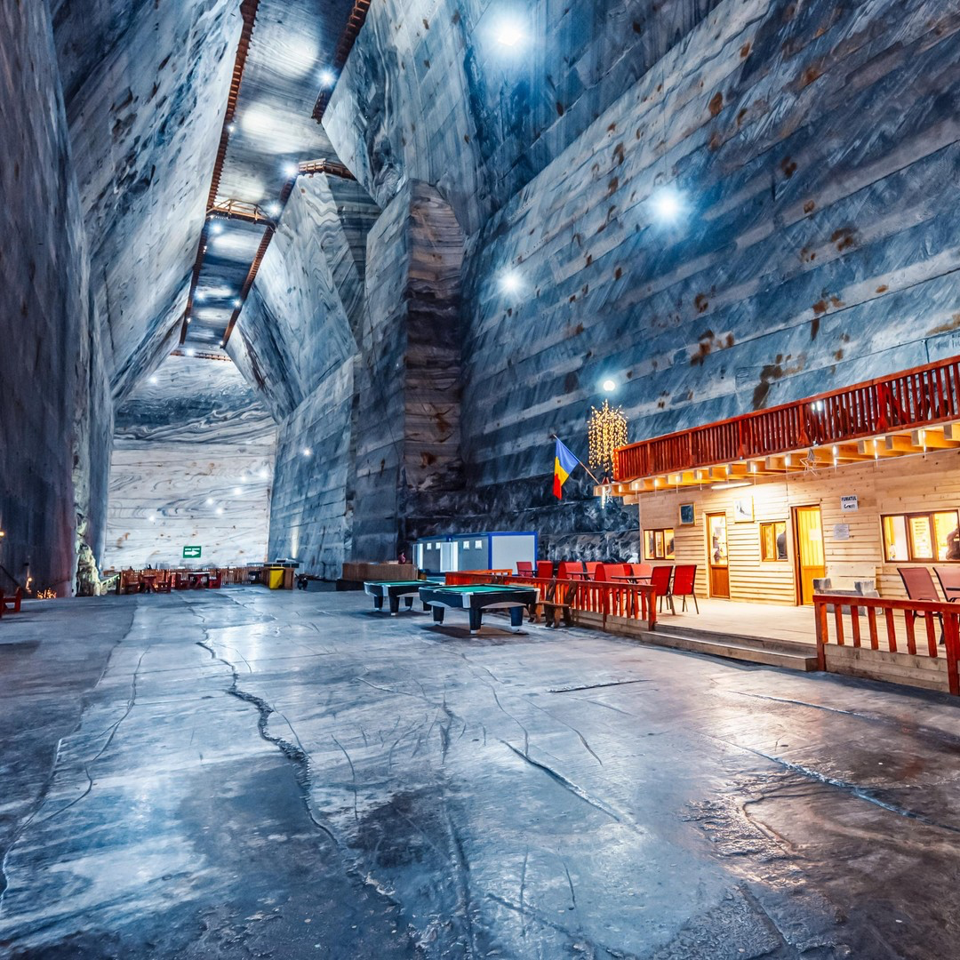 Miina subterránea en Rumanía con actividades deportivas y de ocio
