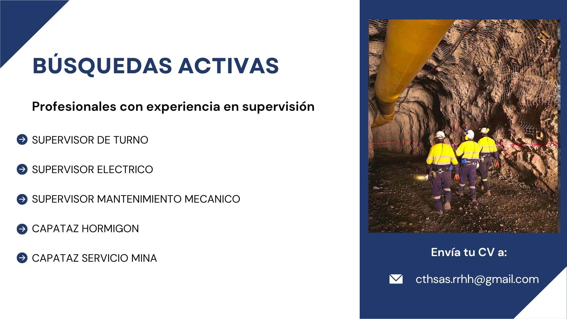 Acero y Roca | Magazine Minero - Ofertas laborales segunda quincena de Diciembre